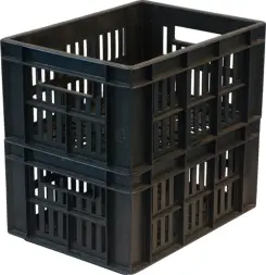 Ящик пластиковый перфорированный, 400x300x200 мм, 24 л, черный [302]