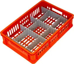 Ящик пластиковый перфорированный, 600x400x150 мм, 28 л, синий [418]